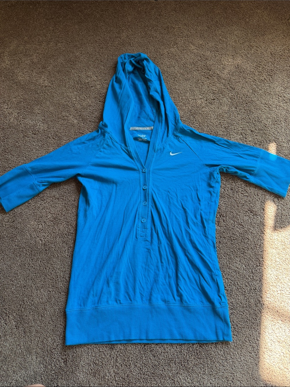 Nike Bright Blue Hooded Button-Up Tunic